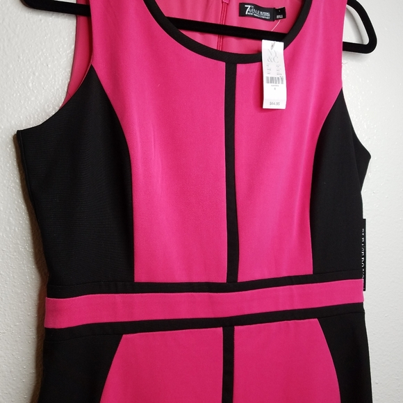 NWT NY&Co Hot Pink Bodycon Mini Dress size 8 - Picture 7 of 7